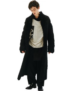 Шерстяное пальто крупной вязки Yohji yamamoto
