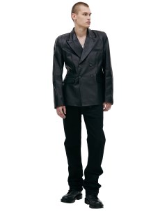 Черный кожаный пиджак Vtmnts