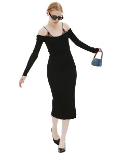 Черное платье с кружевом Blumarine