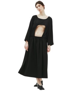Черное платье со сквозным вырезом Comme des garcons cdg