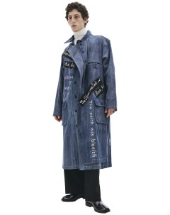 Синее джинсовое пальто Yohji yamamoto
