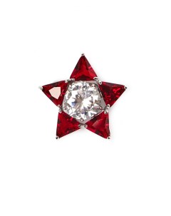 Брошь звезда с красными кристаллами Olga soldatova