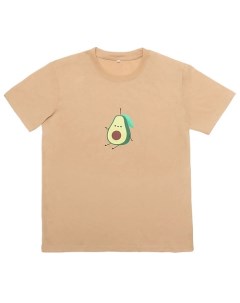 Женская футболка с принтом Авокадо цвет песочный Л'этуаль