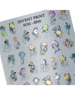 Набор Фольгированный слайдер Девушки Цветы FOiL 016 3 шт Invent print