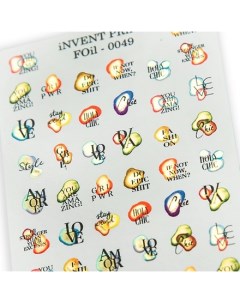 Фольгированный слайдер Надписи Слова Фразы FoiL 049 Invent print