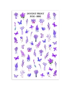 Фольгированный слайдер Цветы Бабочки Веточки FOiL 081 Invent print