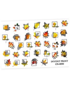Слайдер дизайн Осень Геометрические фигуры Веточки Листья OS 50 Invent print