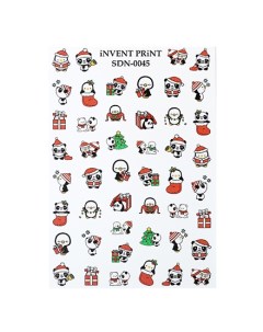 Слайдер дизайн Новый год Зима Панды Пингвины SDN 45 Invent print