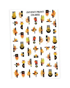 Набор Слайдер дизайн Осень Геометрические фигуры Веточки Листья OS 32 3 шт Invent print