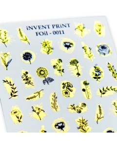 Набор Фольгированный слайдер Цветы Веточки FOiL 011 3 шт Invent print