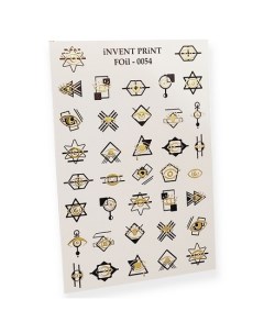 Фольгированный слайдер Золотые геометрические фигуры FOiL 054 Invent print