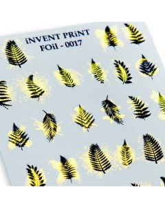 Набор Фольгированный слайдер Веточки Листья FOiL 017 3 шт Invent print