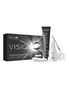 OLLIN Набор для окрашивания бровей и ресниц Vision черный Ollin professional