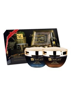 Подарочный 24k Gold набор 1 антивозрастные крем и маска для лица с реноваж золотом и витамином Е 24K Seacare
