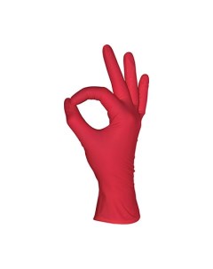 Перчатки нитриловые красные размер XS 100 шт Mediok