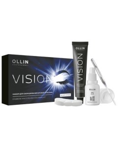 OLLIN Набор для окрашивания бровей и ресниц Vision иссиня черный Ollin professional