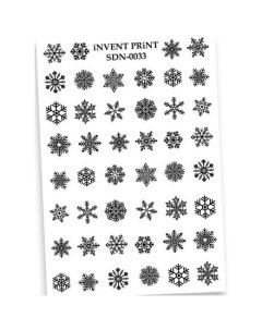 Набор Слайдер дизайн Новый год Зима Снежинки SDN 33 3 шт Invent print