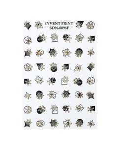 Слайдер дизайн Новый год Зима Золотые снежинки SDNF 96 Invent print