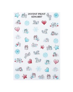 Слайдер дизайн Новый год Зима Снежинки Снеговики SDN 34 Invent print