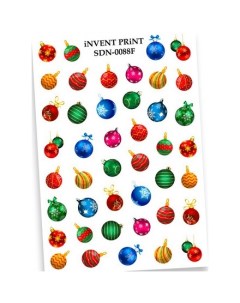 Набор Слайдер дизайн Новый год Зима Шары Игрушки SDNF 88 2 шт Invent print