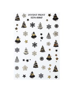 Слайдер дизайн Новый год Зима Золото Елочки SDNF 86 Invent print