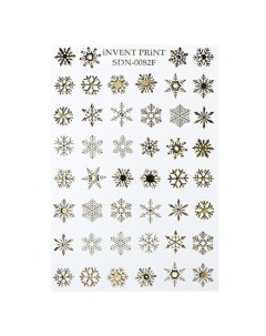 Слайдер дизайн Новый год Зима Золотые снежинки SDNF 82 Invent print
