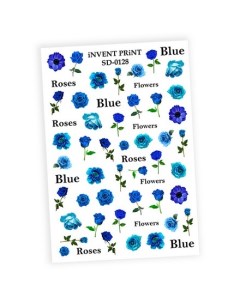 Набор Слайдер дизайн Голубые розы Цветы Слова SD 128 3 шт Invent print