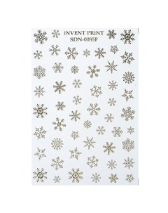 Слайдер дизайн Новый год Зима Золотые снежинки SDNF 85 Invent print
