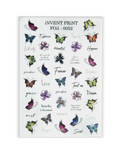 Набор Фольгированный слайдер Разноцветные бабочки FoiL 052 3 шт Invent print