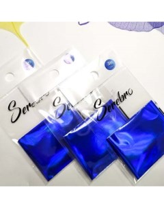 Набор Фольга для дизайна ногтей 30 синий глянцевый 5 шт Serebro
