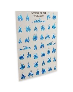 Набор Фольгированный слайдер Ледяное пламя Огонь FOiL 092 3 шт Invent print