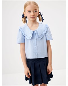 Укороченная блузка с нарядным воротником для девочек Sela