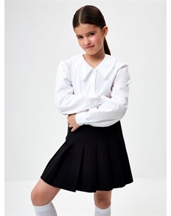 Школьная блузка с фигурным воротником для девочек Sela