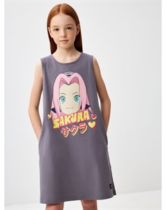 Трикотажное платье с принтом Naruto для девочек Sela