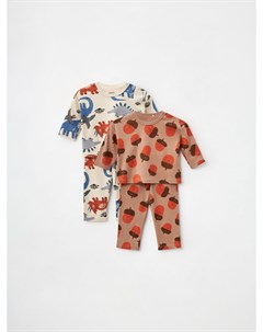 Трикотажная пижама с принтом для малышей 2 шт Sela
