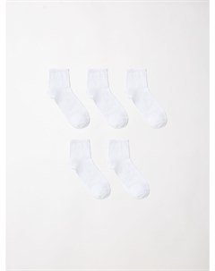Набор из 5 пар белых носков для девочек Sela