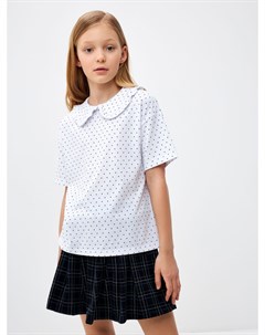 Трикотажная футболка с воротником для девочек Sela