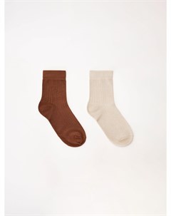 Набор из 2 пар носков в рубчик для девочек Sela