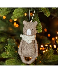 Елочная игрушка Медведь текстильный New years home decor