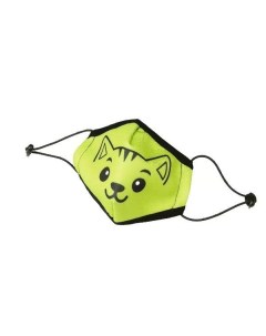 Маска гигиеническая лицевая неопреновая многоразовая Клинса зеленая с рисунком котенок 1шт Мд стм ооо