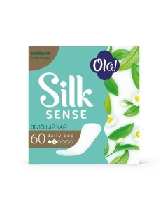 Прокладки ежедневные гигиенические женские аромат зеленый чай Silk Sense Daily Deo Ola 60шт Ао хайдженик