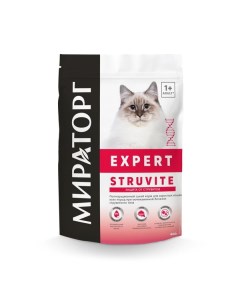 Корм сухой для взрослых кошек при мочекаменной болезни струвитного типа Expert Мираторг 400г Ск короча