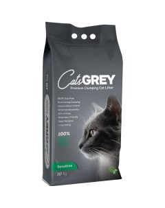 Наполнитель для кошачьего туалета без ароматизатора Sensitive Cat s Grey 10кг Karakaya