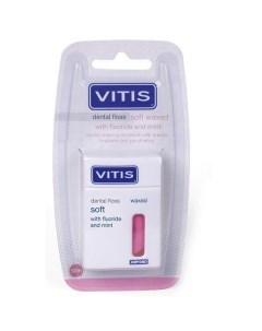 Нить межзубная розовая мятная Vitis Waxed Dental Floss FM 50м Dentaid s.l.