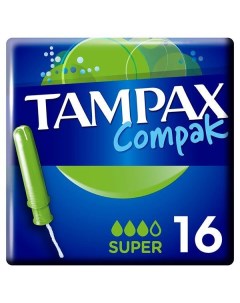 Тампоны с аппликатором TAMPAX Тампакс Compak Super 16 шт Procter & gamble.