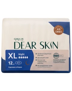 Прокладки гигиенические Overnight Air Embo Sanitary Pad Dear Skin 12шт Kleannara co., ltd.