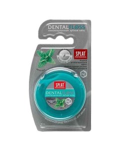 Нить Splat Сплат зубная ультратонкая Professional DentalFloss с волокнами серебра и мятой 30 м Profimed s.r.l.