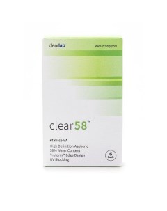 Линзы контактные ClearLab Clear 58 8 3 3 25 6шт Клиалэб сг пте. лтд