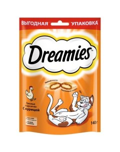 Лакомство для кошек подушечки с курицей Dreamies 140г Марс ооо