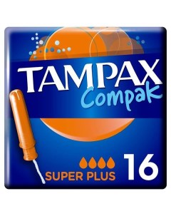 Тампоны с аппликатором TAMPAX Тампакс Compak Super plus 16 шт Procter & gamble.